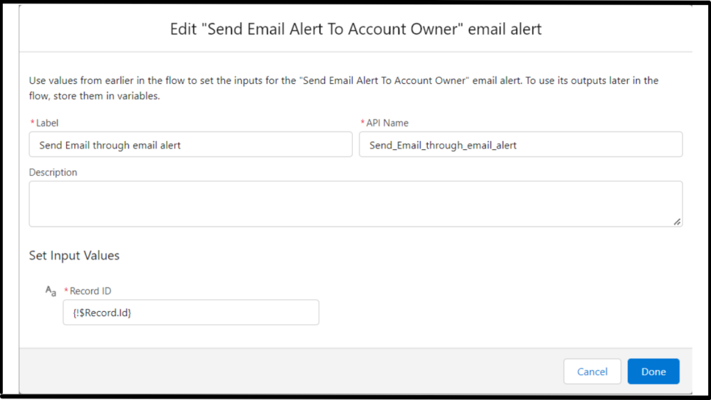 email alert in flows