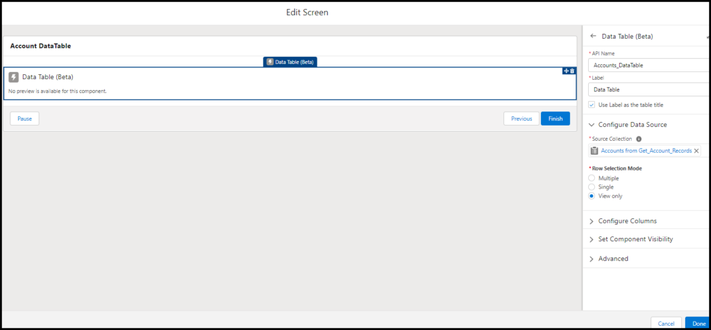 Flow Data Table Collection