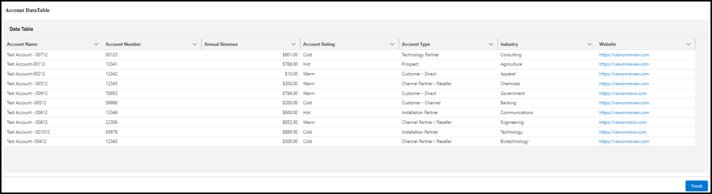 Data Table Flow view only